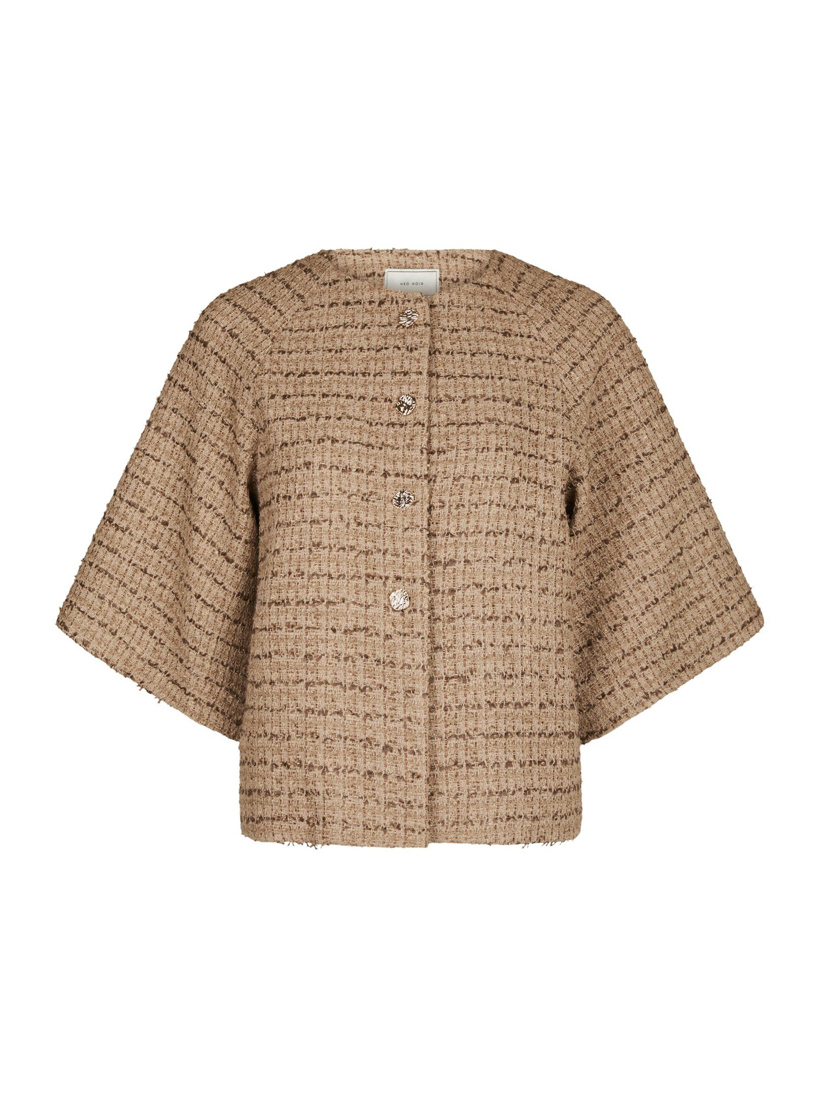 NEO NOIR BLAZER ROSELLA BOUCLE MINI JACKET TAUPE