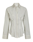 NEO NOIR BLOUSE LYTRA STRIPE SHIRT BLACK STRIPED
