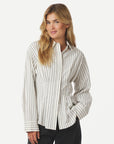 NEO NOIR BLOUSE LYTRA STRIPE SHIRT BLACK STRIPED
