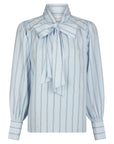 NEO NOIR BLOUSE JAZ BOW STRIPE LIGHT BLUE