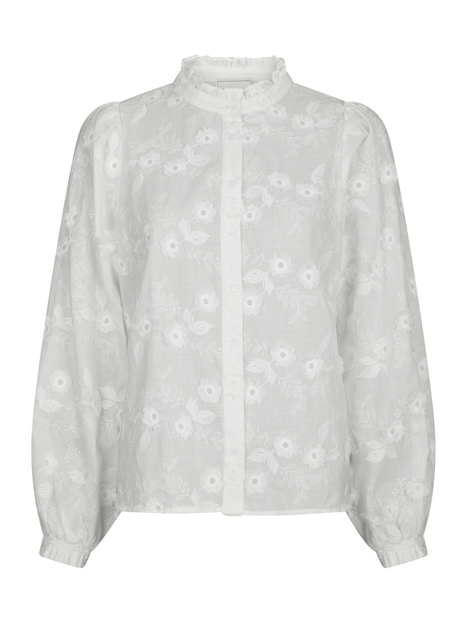 NEO NOIR BLOUSE ODA DECO EMBRODERIE SHIRT WHITE