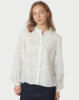 NEO NOIR BLOUSE ODA DECO EMBRODERIE SHIRT WHITE