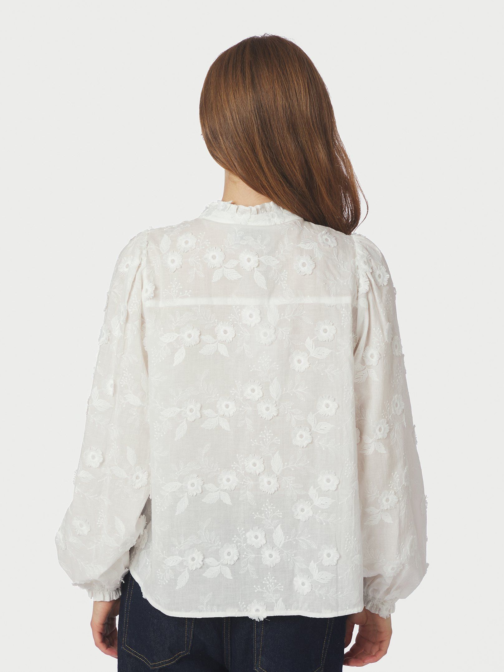 NEO NOIR BLOUSE ODA DECO EMBRODERIE SHIRT WHITE