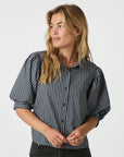 NEO NOIR BLOUSE ETTA STRIPE SHIRT NAVY