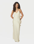 NEO NOIR JURK COLLY HEAVY SATEEN DRESS LIGHT YELLOW