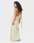 NEO NOIR JURK COLLY HEAVY SATEEN DRESS LIGHT YELLOW