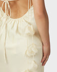 NEO NOIR JURK COLLY HEAVY SATEEN DRESS LIGHT YELLOW