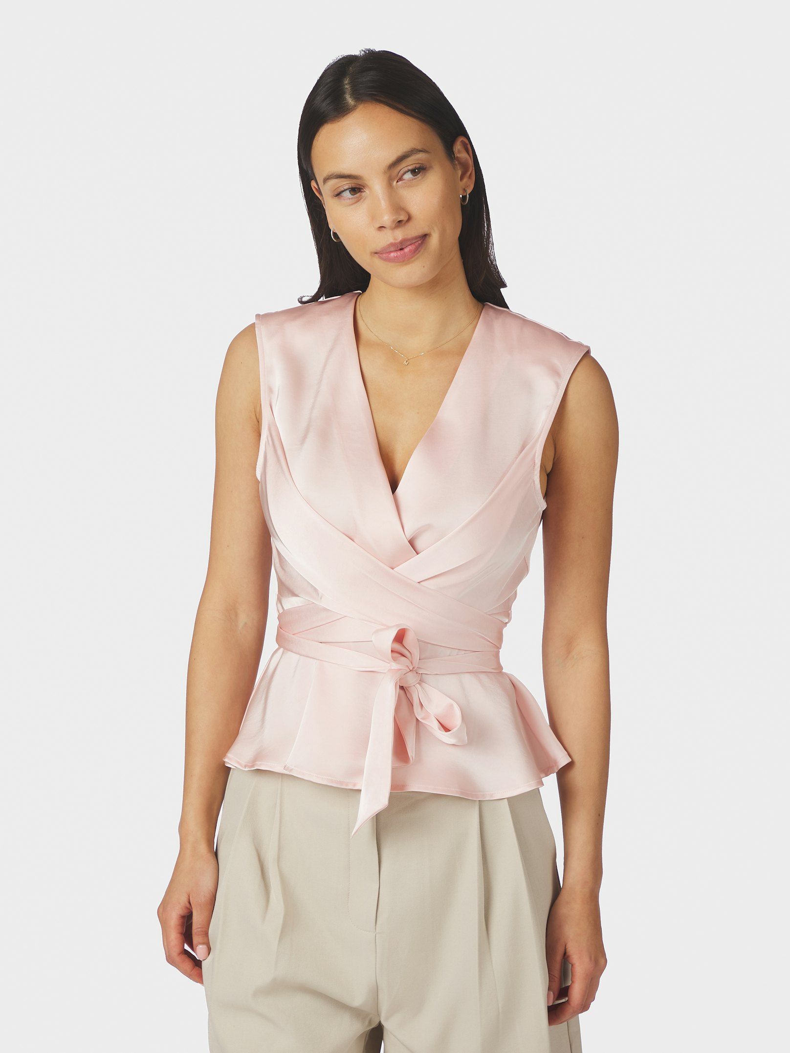 NEO NOIR TOP RISETTA HEAVY SATEEN LIGHT PINK