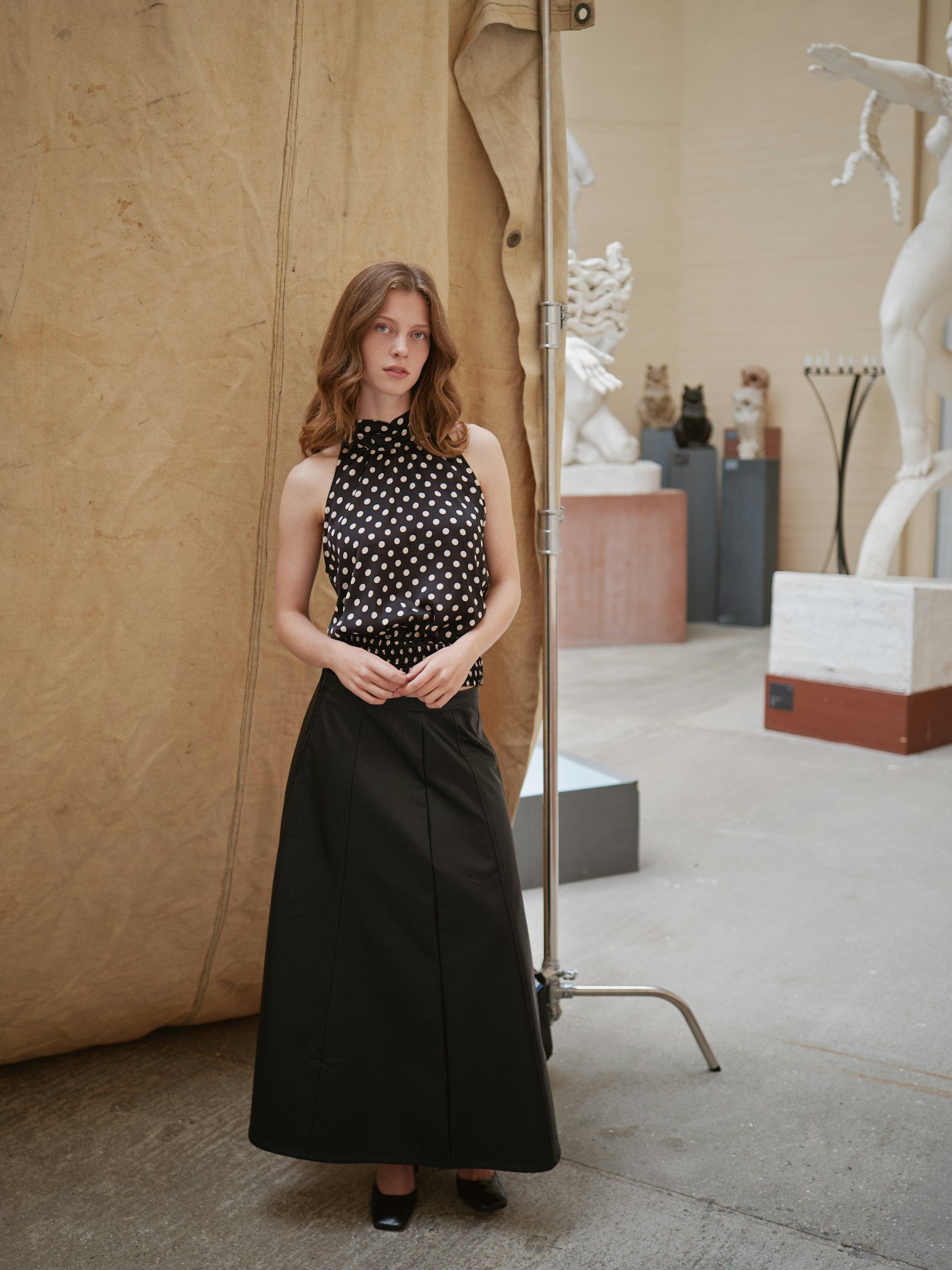 NEO NOIR ROK RAYA FAUX LEATHER SKIRT BLACK