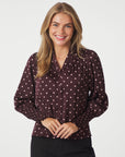 NEO NOIR BLOUSE CAMISA DOT BURGUNDY
