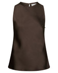 NEO NOIR TOP CELINA HEAVY SATEEN DARK BROWN