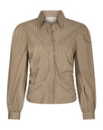 NEO NOIR BLOUSE RITTA STRIPE SHIRT LIGHT BROWN