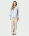 NEO NOIR BLOUSE ASTRIDA STRIPE STONE LIGHT BLUE
