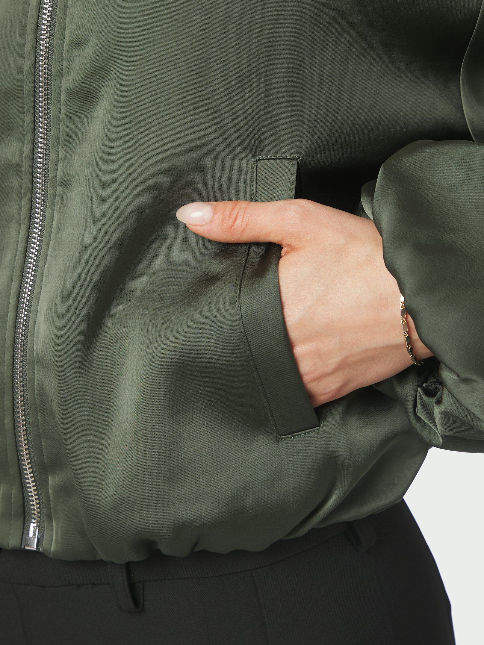 NEO NOIR JACKET DENIELLE HEAVY SATEEN DEEP GREEN