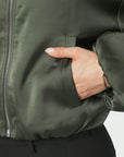 NEO NOIR JACKET DENIELLE HEAVY SATEEN DEEP GREEN