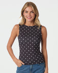 NEO NOIR TOP DITTY JERSEY DOT BLACK