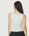 NEO NOIR TOP DITTY JERSEY DOT WHITE