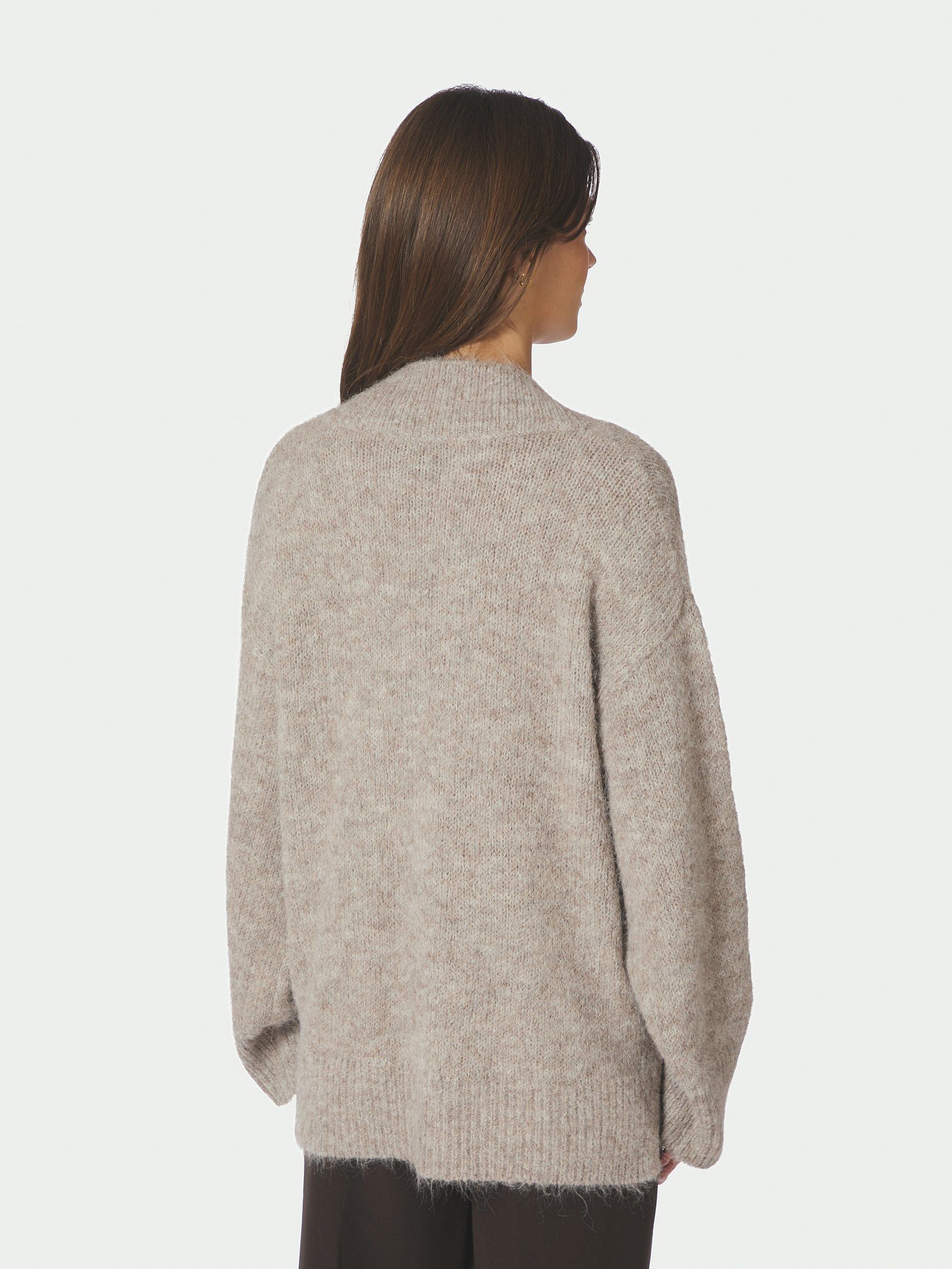 NEO NOIR PULLOVER MELLI FLUFFY KNIT BEIGE MELANGE