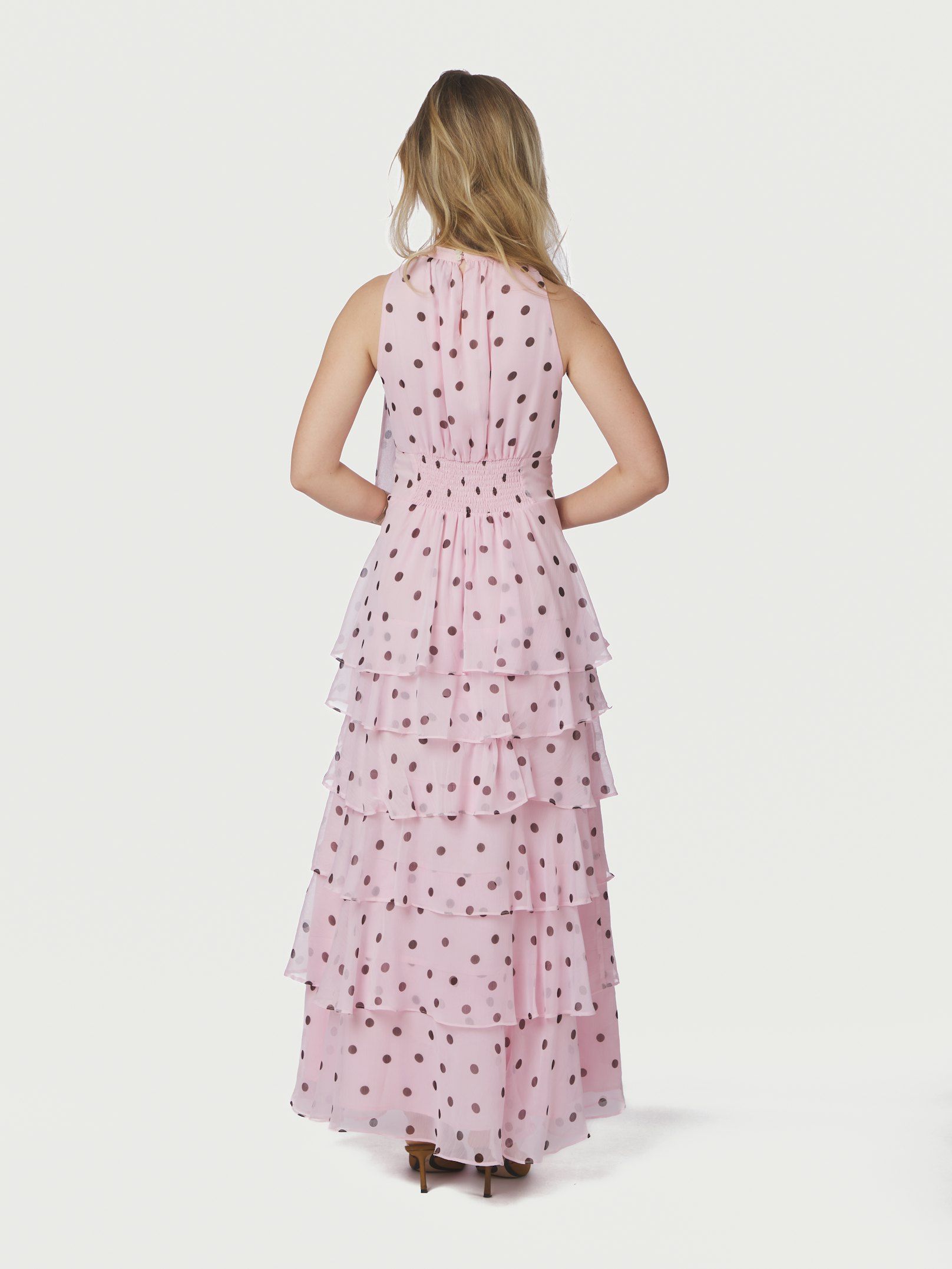 NEO NOIR JURK MARLI BIG DOT DRESS LIGHT PINK