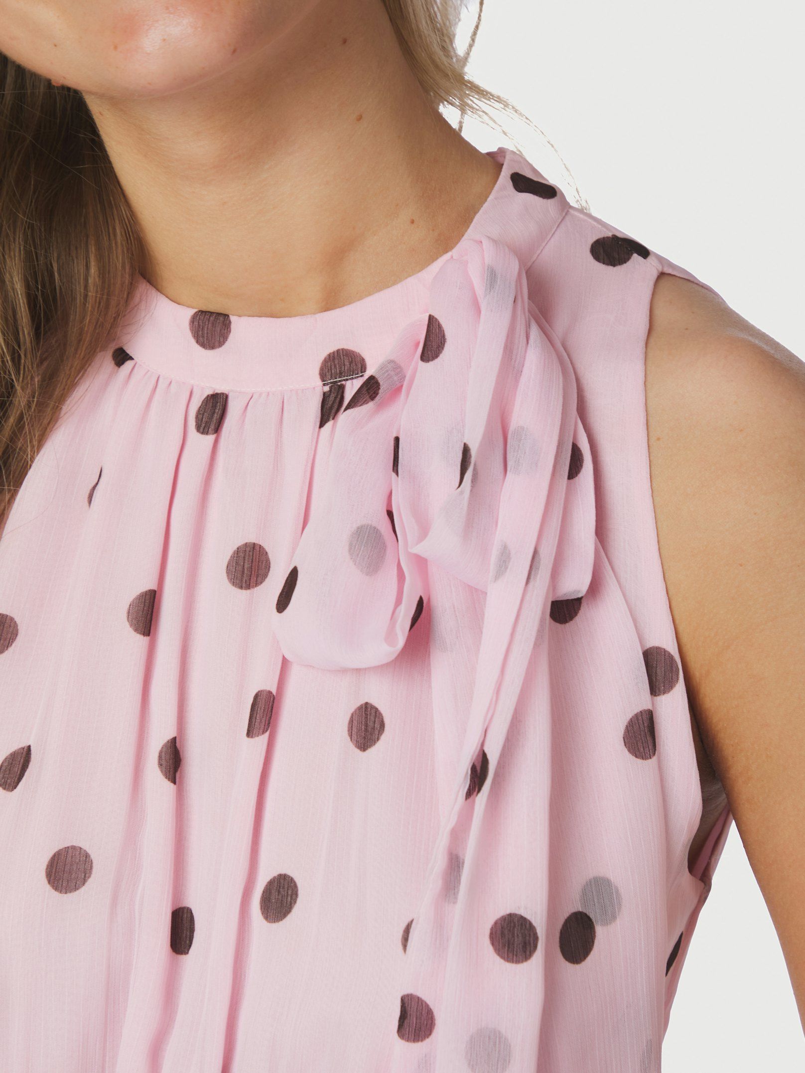 NEO NOIR JURK MARLI BIG DOT DRESS LIGHT PINK