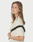NEO NOIR SJAALTJE TAMMA BIG DOT SCARF OFF WHITE
