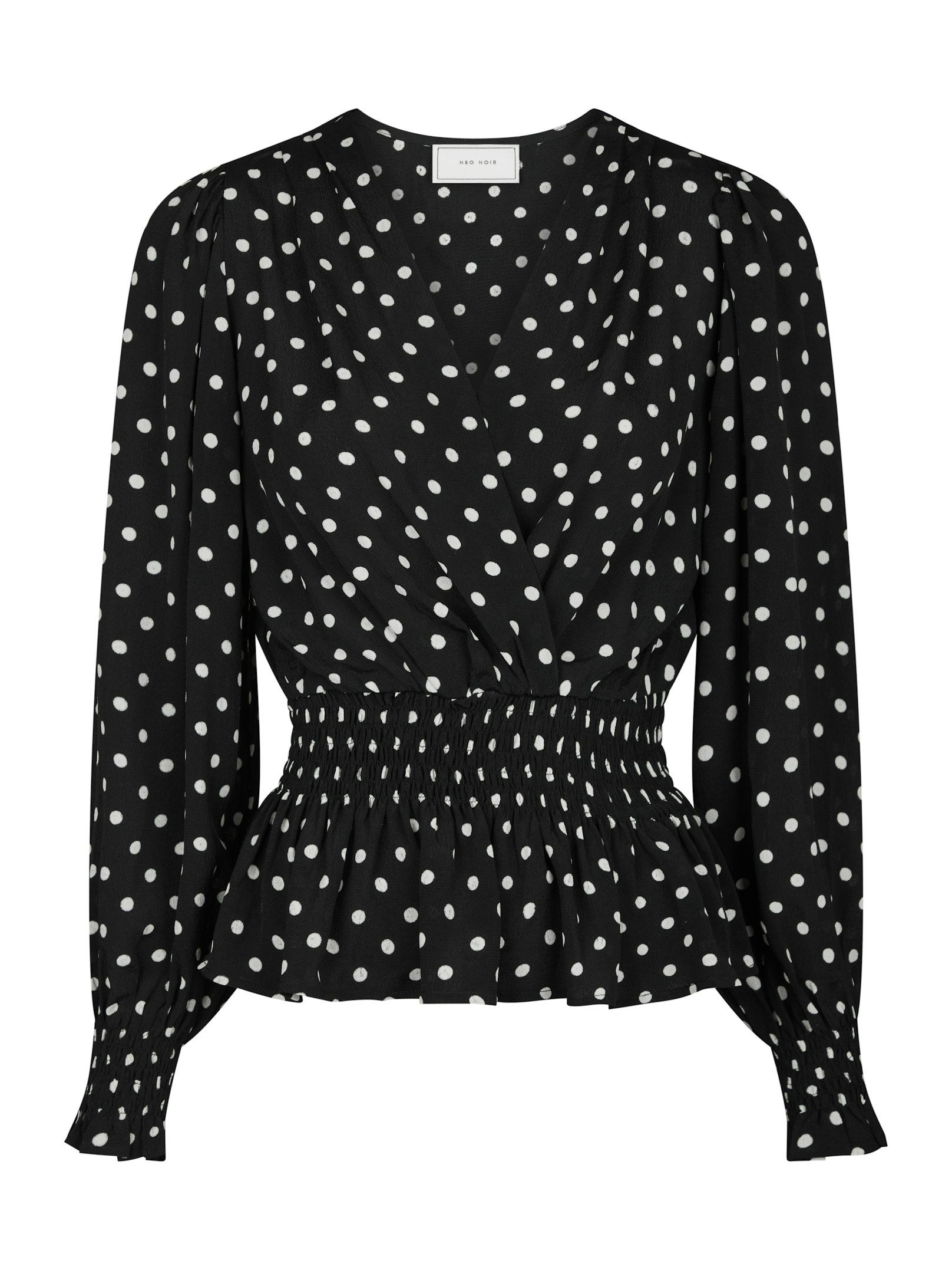 NEO NOIR BLOUSE TAMONA CREPE DOT BLACK