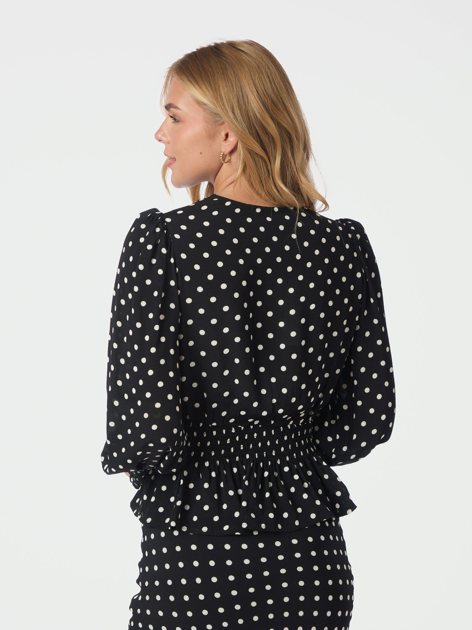 NEO NOIR BLOUSE TAMONA CREPE DOT BLACK