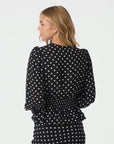 NEO NOIR BLOUSE TAMONA CREPE DOT BLACK