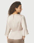 NEO NOIR BLOUSE REMANA HEAVY SATEEN CHAMPAGNE