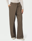 NEO NOIR PANTS CALINA STRUCTURE WRAP DUSTY BROWN