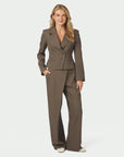 NEO NOIR PANTS CALINA STRUCTURE WRAP DUSTY BROWN