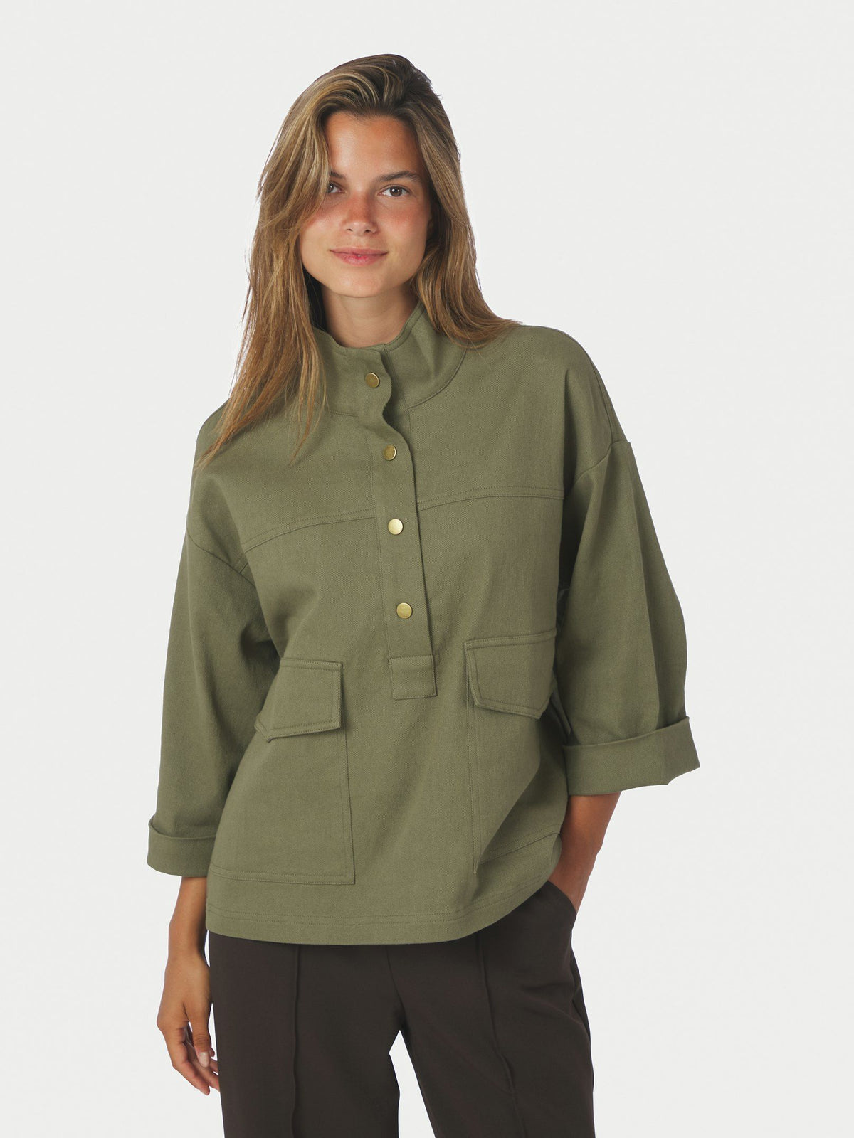 NEO NOIR BLOUSE ELVINA JACKET ARMY