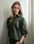 NEO NOIR BLOUSE ETTA POPLIN SHIRT ARMY