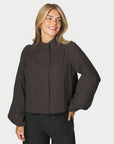 NEO NOIR JACKET TIRSA TWILL DARK BROWN