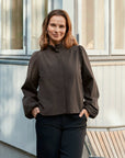 NEO NOIR JACKET TIRSA TWILL DARK BROWN