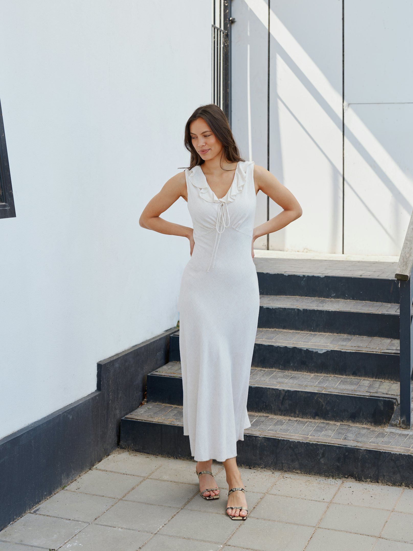 NEO NOIR JURK JASMA LINEN DRESS NATURAL