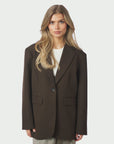 NEO NOIR BLAZER AARIELLE STRUCTURE DARK BROWN
