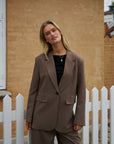 NEO NOIR BLAZER GABY PINSTRIPE TAUPE