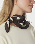 NEO NOIR SJAAL JUDY DOT SCARF DARK BROWN