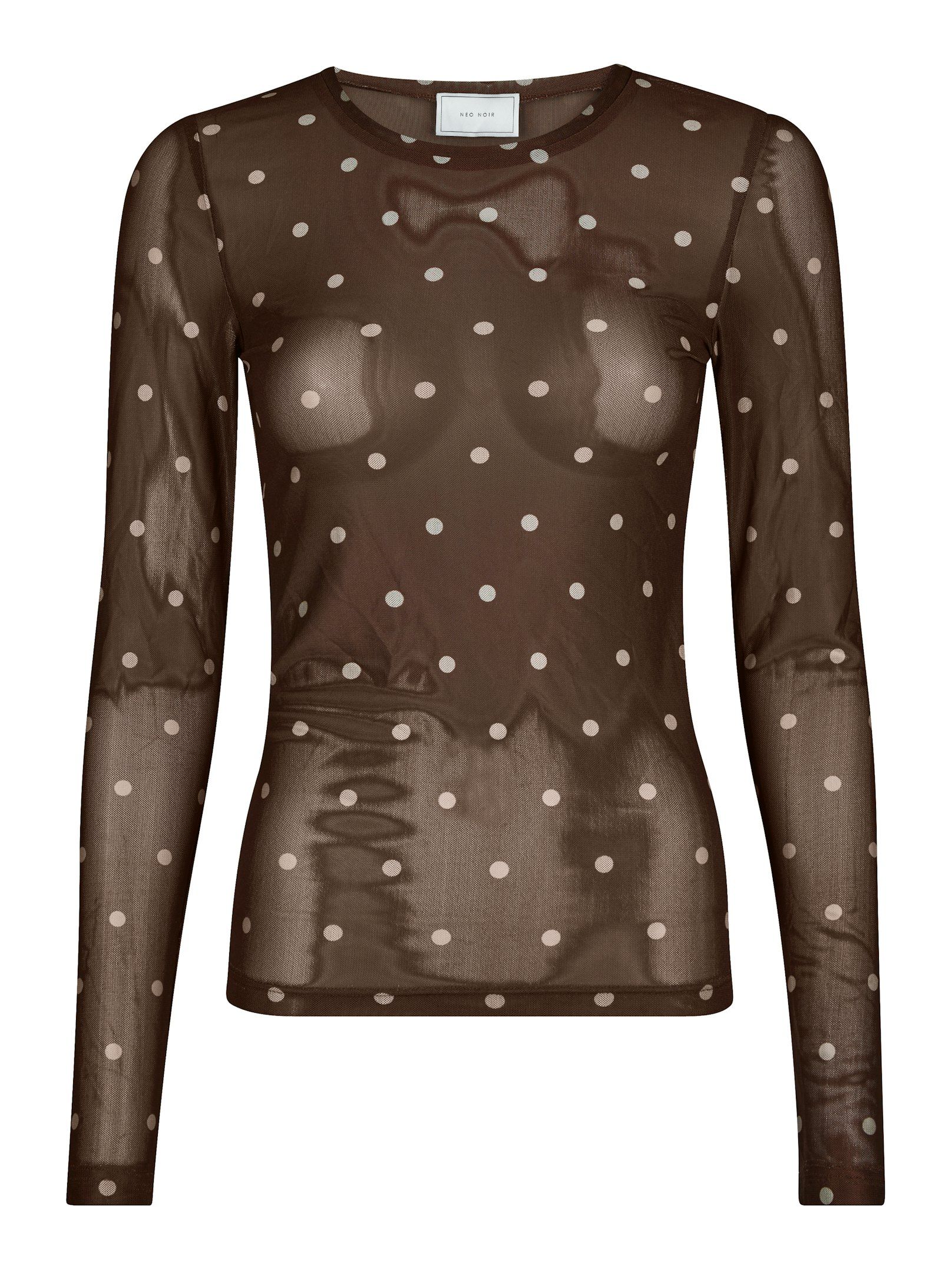 NEO NOIR BLOUSE ELLA DOT TOP BROWN