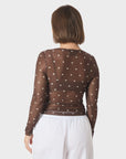 NEO NOIR BLOUSE ELLA DOT TOP BROWN