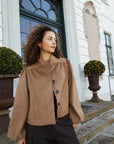 NEO NOIR JACKET TIRSA FAUX SUEDE COGNAC