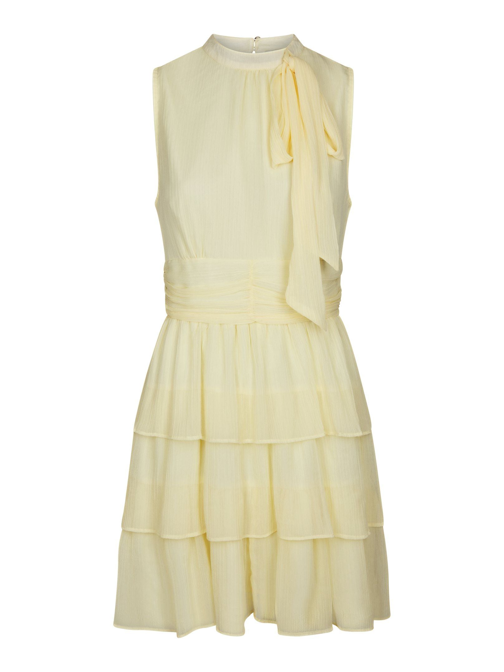 NEO NOIR JURK MAY SOLID CHIFFON DRESS LIGHT YELLOW