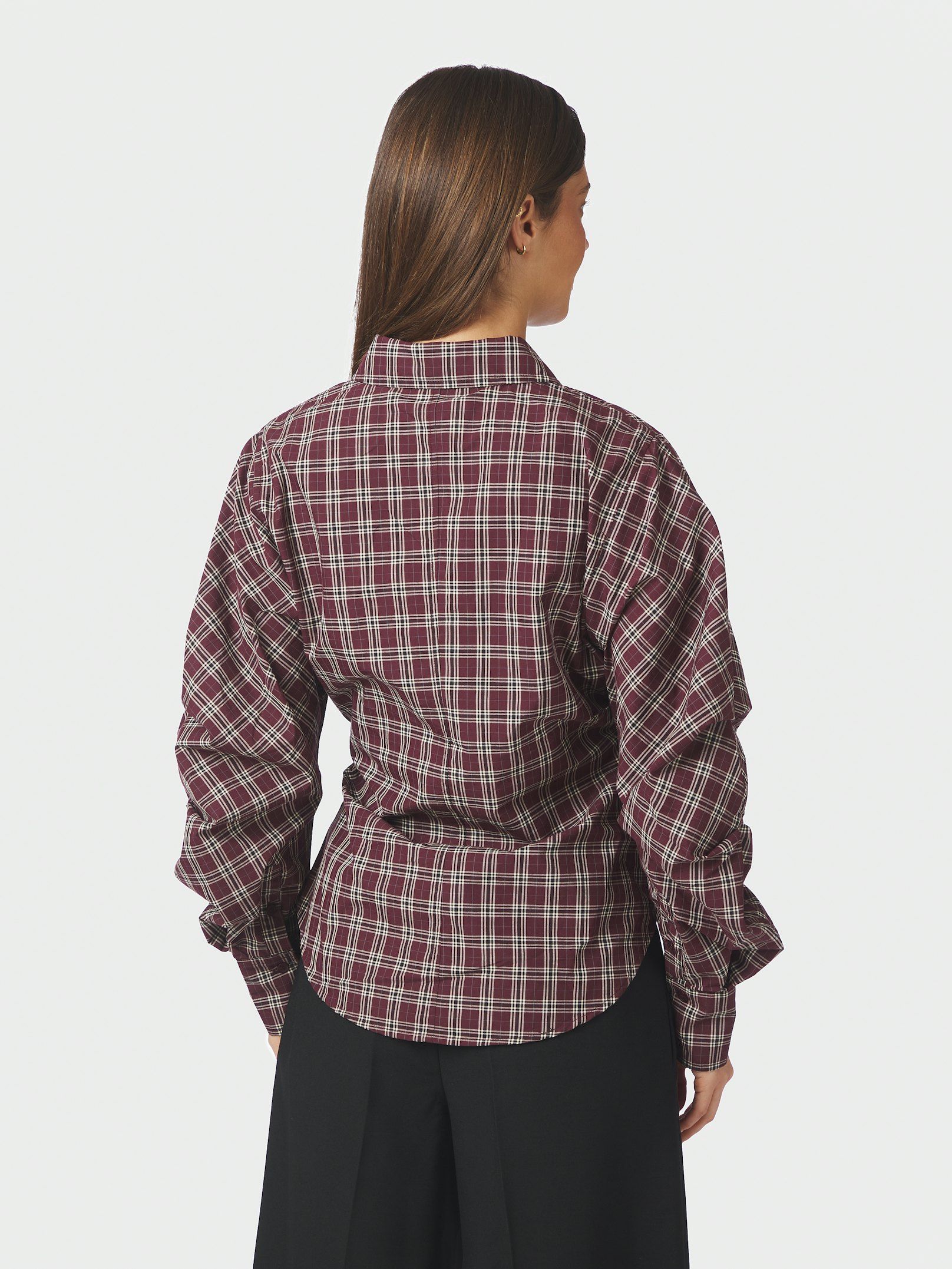 NEO NOIR BLOUSE NEOELLA MEDIUM CHECK SHIRT PLUM