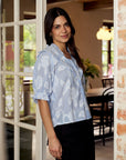 NEO NOIR BLOUSE MANET JACQUARD LIGHT BLUE