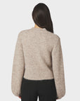 NEO NOIR VEST GIO FLUFFY KNIT CARDIGAN BEIGE MELANGE