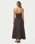NEO NOIR JURK KIMA LINEN DRESS DARK BROWN