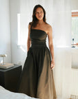 NEO NOIR JURK KIMA LINEN DRESS DARK BROWN