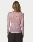 NEO NOIR BLOUSE ELLA SPACE DOT TOP LIGHT PINK