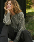 NEO NOIR VEST KOTEAS CHECK KNIT CARDIGAN TAUPE